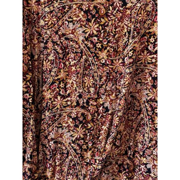 Lucky Brand 3X Top Tunic Shirt Floral Blue Gold Burgundy Boho Peasant LagenLook - Picture 2 of 10